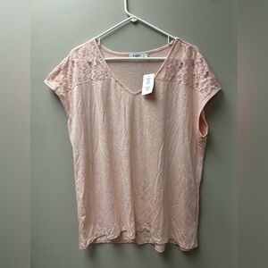 Ricki’s‎ Pink Lace Shoulder Blouse Tank Top